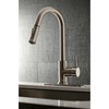 image:imageGourmetier LS8620DL Concord SingleHandle PullDown Kitchen Faucet Matte BlackBrushed Nickel