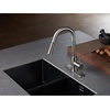 image:imageGourmetier LS8620DL Concord SingleHandle PullDown Kitchen Faucet Matte BlackBrushed Nickel
