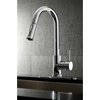 image:imageGourmetier LS8620DL Concord SingleHandle PullDown Kitchen Faucet Matte BlackPolished Chrome