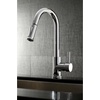 image:imageGourmetier LS8620DL Concord SingleHandle PullDown Kitchen Faucet Matte BlackPolished Chrome