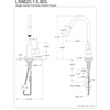 image:imageGourmetier LS8620DL Concord SingleHandle PullDown Kitchen Faucet Matte BlackPolished Chrome
