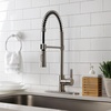 image:imageGourmetier LS8670CTL Continental SingleHandle PreRinse Kitchen Faucet Matte BlackBrushed Nickel