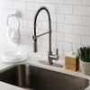 image:imageGourmetier LS8670CTL Continental SingleHandle PreRinse Kitchen Faucet Matte BlackBrushed Nickel