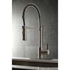 image:imageGourmetier LS8670CTL Continental SingleHandle PreRinse Kitchen Faucet Matte BlackBrushed Nickel