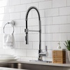image:imageGourmetier LS8670CTL Continental SingleHandle PreRinse Kitchen Faucet Matte BlackPolished Chrome