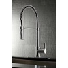 image:imageGourmetier LS8670CTL Continental SingleHandle PreRinse Kitchen Faucet Matte BlackPolished Chrome