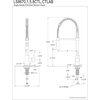 image:imageGourmetier LS8670CTL Continental SingleHandle PreRinse Kitchen Faucet Matte BlackPolished Chrome