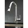 image:imageGourmetier LS8727DL Concord SingleHandle PullDown Kitchen Faucet Matte BlackChromePolished Chrome