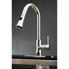 image:imageGourmetier LS8727DL Concord SingleHandle PullDown Kitchen Faucet Matte BlackChromePolished Chrome