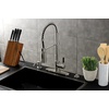 image:imageGourmetier LS8777DKL Kaiser SingleHandle PreRinse Kitchen Faucet Matte BlackPolished ChromeBrushed Nickel