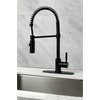 image:imageGourmetier LS8777DKL Kaiser SingleHandle PreRinse Kitchen Faucet Matte BlackPolished ChromeMatte Black