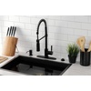 image:imageGourmetier LS8777DKL Kaiser SingleHandle PreRinse Kitchen Faucet Matte BlackPolished ChromeMatte Black