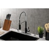image:imageGourmetier LS8777DKL Kaiser SingleHandle PreRinse Kitchen Faucet Matte BlackPolished ChromeMatte BlackPolished Chrome