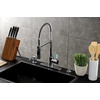 image:imageGourmetier LS8777DKL Kaiser SingleHandle PreRinse Kitchen Faucet Matte BlackPolished ChromePolished Chrome