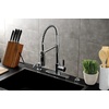 image:imageGourmetier LS8777DKL Kaiser SingleHandle PreRinse Kitchen Faucet Matte BlackPolished ChromePolished Chrome