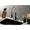 image:imageGourmetier LS8777DPL Paris SingleHandle PreRinse Kitchen Faucet Matte BlackPolished ChromeMatte BlackPolished Chrome