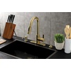 image:imageGourmetier LS8783CTL Continental SingleHandle PullDown Kitchen Faucet Brushed BrassBrushed Brass