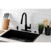 image:imageGourmetier LS8783CTL Continental SingleHandle PullDown Kitchen Faucet Brushed BrassMatte Black