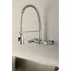 image:imageKingston Brass Gourmetier GS8287DL Concord 2Handle Wall Mount PullDown Kitchen Faucet Brushed BrassPolished Chrome