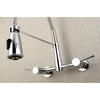 image:imageKingston Brass Gourmetier GS8287DL Concord 2Handle Wall Mount PullDown Kitchen Faucet Brushed BrassPolished Chrome