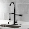 image:imageKingston Brass LS8508DL Concord SingleHandle PreRinse Kitchen Faucet Brushed NickelMatte Black