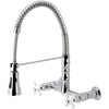 image:imageGourmetier GS1241PX Heritage TwoHandle WallMount PullDown Sprayer Kitchen Faucet Polished Chrome