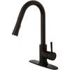 image:imageGourmetier LS8620DL Concord SingleHandle PullDown Kitchen Faucet Matte BlackMatte Black