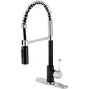 image:imageGourmetier LS8777DPL Paris SingleHandle PreRinse Kitchen Faucet Matte BlackPolished ChromeMatte BlackPolished Chrome