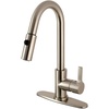 image:imageGourmetier LS8783CTL Continental SingleHandle PullDown Kitchen Faucet Brushed BrassBrushed Nickel