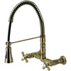 image:imageKingston Brass GS1241AX Heritage PullDown Sprayer Kitchen Faucet Polished Chrome 1119 x 1313 x 16Antique Brass
