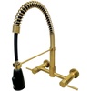 image:imageKingston Brass Gourmetier GS8287DL Concord 2Handle Wall Mount PullDown Kitchen Faucet Brushed BrassBrushed Brass