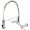 image:imageKingston Brass Gourmetier GS8287DL Concord 2Handle Wall Mount PullDown Kitchen Faucet Brushed BrassPolished Chrome