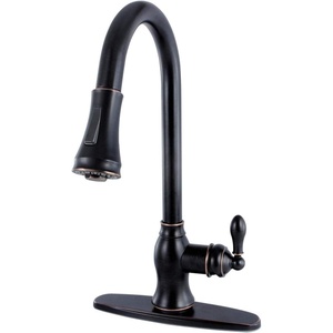 image:imageGourmetier GSY7771ACL American Classic SingleHandle PullDown Sprayer Kitchen Faucet Polished ChromeNaples Bronze