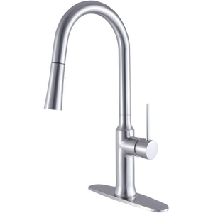 image:imageGourmetier LS2721NYL SingleHandle PullDown Kitchen Faucet Polished ChromeBrushed Nickel