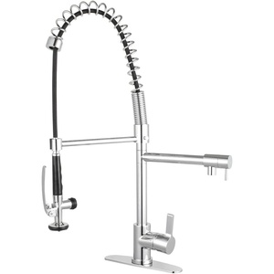 image:imageGourmetier LS8500CTL Continental SingleHandle PreRinse Kitchen Faucet Matte BlackPolished Chrome
