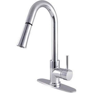 image:imageGourmetier LS8620DL Concord SingleHandle PullDown Kitchen Faucet Matte BlackPolished Chrome
