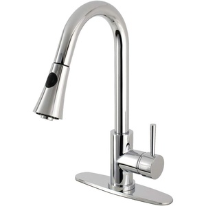 image:imageGourmetier LS8727DL Concord SingleHandle PullDown Kitchen Faucet Matte BlackChromePolished Chrome