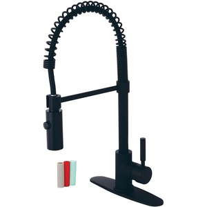 image:imageGourmetier LS8777DKL Kaiser SingleHandle PreRinse Kitchen Faucet Matte BlackPolished ChromeMatte Black