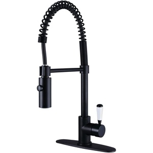 image:imageGourmetier LS8777DPL Paris SingleHandle PreRinse Kitchen Faucet Matte BlackPolished ChromeMatte Black