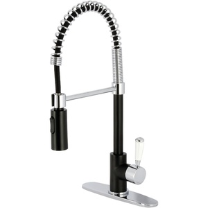 image:imageGourmetier LS8777DPL Paris SingleHandle PreRinse Kitchen Faucet Matte BlackPolished ChromeMatte BlackPolished Chrome
