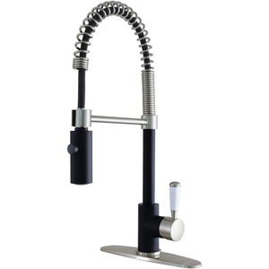 image:imageGourmetier LS8777DPL Paris SingleHandle PreRinse Kitchen Faucet Matte BlackPolished ChromeMatte BlackSatin Nickel