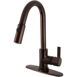 image:imageGourmetier LS8783CTL Continental SingleHandle PullDown Kitchen Faucet Brushed BrassOil Rubbed Bronze