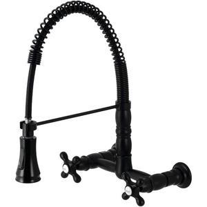 image:imageKingston Brass GS1241AX Heritage PullDown Sprayer Kitchen Faucet Polished Chrome 1119 x 1313 x 16Matte Black