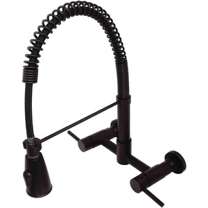 image:imageKingston Brass Gourmetier GS8287DL Concord 2Handle Wall Mount PullDown Kitchen Faucet Brushed BrassOil Rubbed Bronze