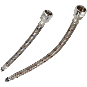 image:imageKingston Brass KSSL154 Steeloom 9 amp 12 Supply Line Male 38 UNF x Male 12 NPSM Stainless Steel