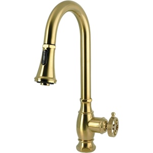 image:imageKingston Brass LS8693RKZ Wendell SingleHandle PullDown Kitchen Faucet Brushed Brass