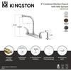 image:imageKingston Brass FB2751YLSP Yosemite 8Inch Centerset Kitchen Faucet with Sprayer Polished ChromeBlack Stainless