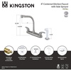image:imageKingston Brass FB751 7Inch in Spout Reach Americana 8Inch Centerset Kitchen Faucet with White Sprayer Polished ChromeBrushed Nickel