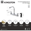 image:imageKingston Brass FB751 7Inch in Spout Reach Americana 8Inch Centerset Kitchen Faucet with White Sprayer Polished ChromePolished Chrome