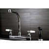 image:imageKingston Brass FB751 7Inch in Spout Reach Americana 8Inch Centerset Kitchen Faucet with White Sprayer Polished ChromePolished Chrome